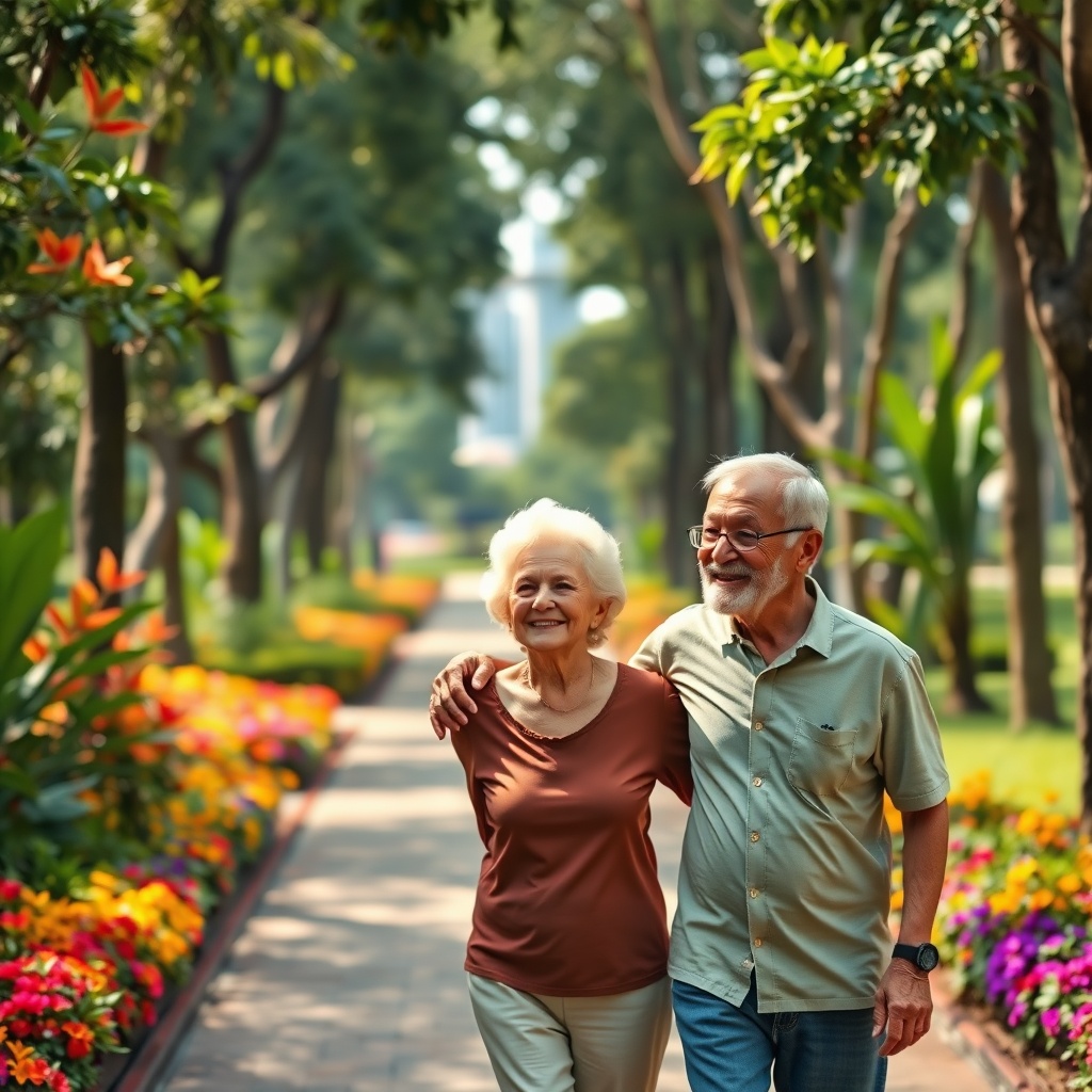 Seniors enjoying a guided tour in Singapore