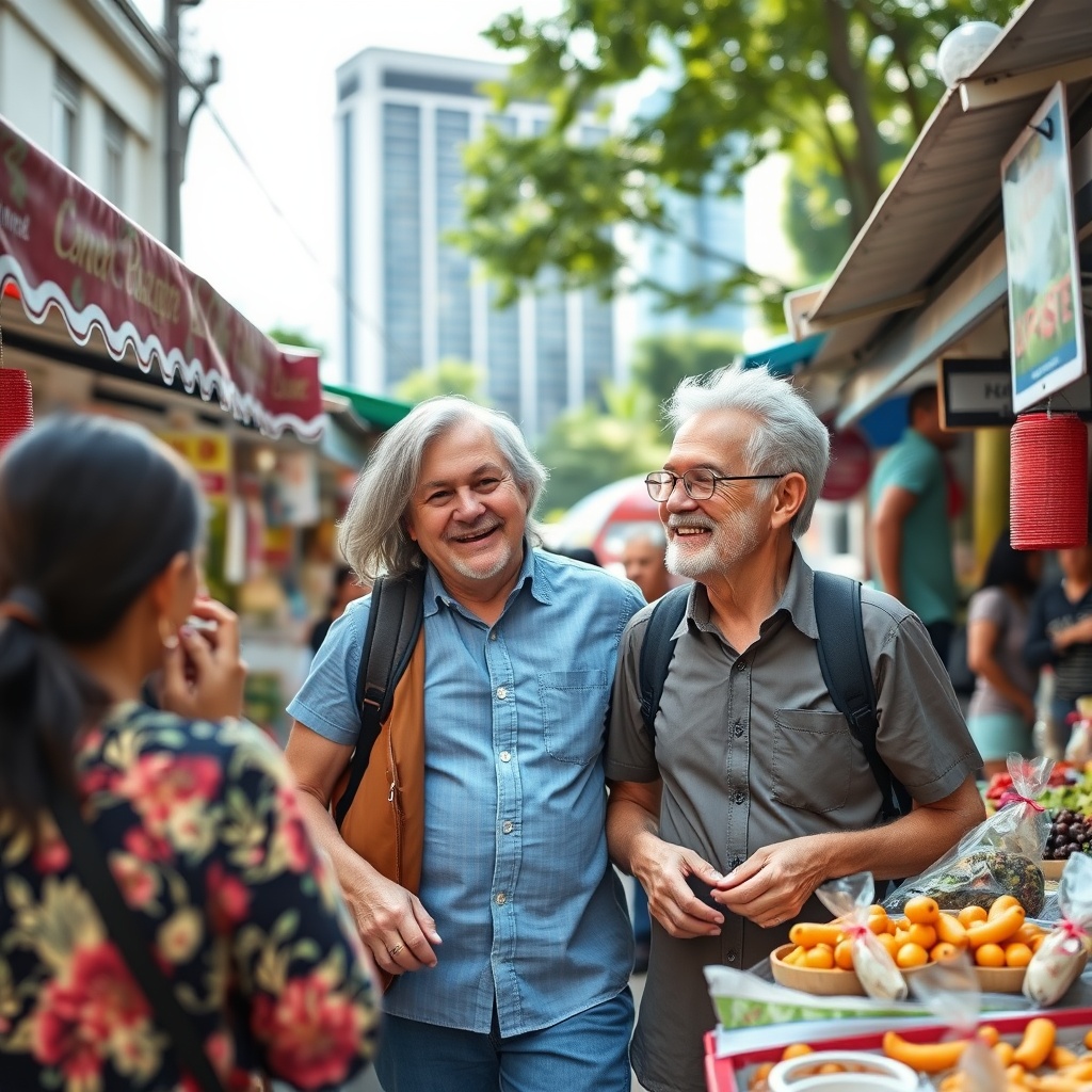 Seniors enjoying a guided tour in Singapore